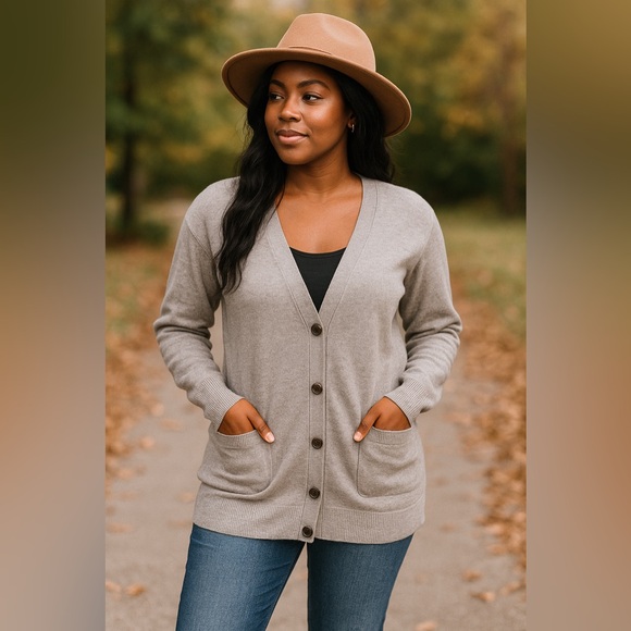 Banana Republic Sweaters - Banana Republic Stone Gray Longline Cardigan Sweater 100% Merino Wool – Size XL